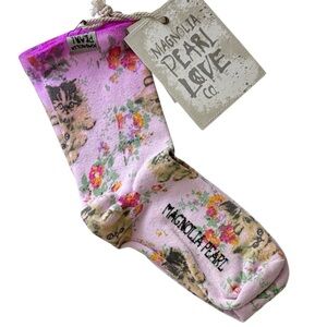 Magnolia Pearl “Shadow And Blue” Cat Kitty Socks NWT